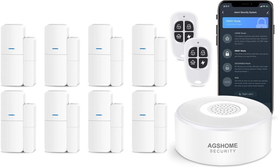 AGSHOME Alarm System, 11 Pieces, WLAN Smart Alarm System  for Home Security