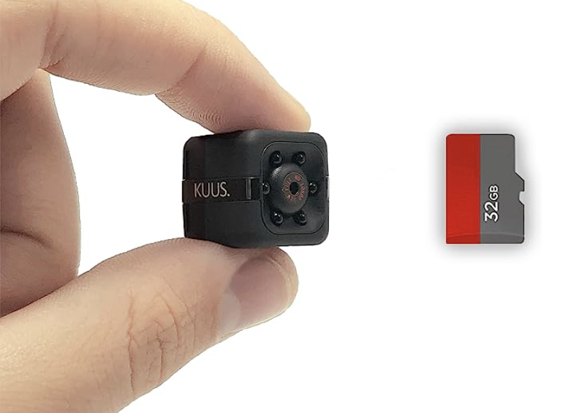 KUUS.\u00ae C1 Mini Surveillance Camera 2.3 cm Indoor Camera with Night Vision and Motion Sensor