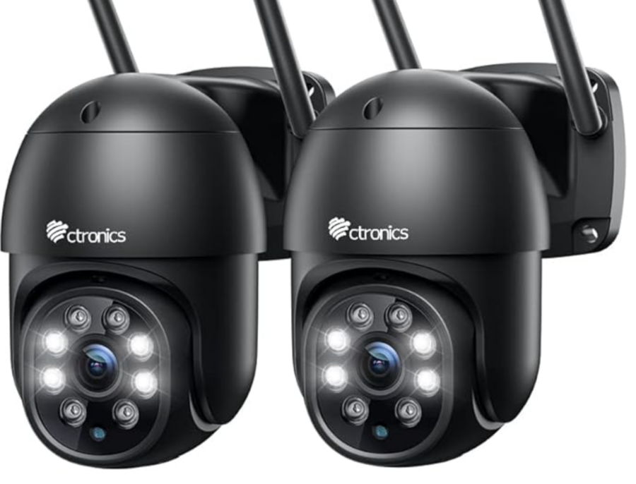 ctronics 2.5K 4MP Outdoor WiFi Surveillance Camera, 2560 x 1440P PTZ