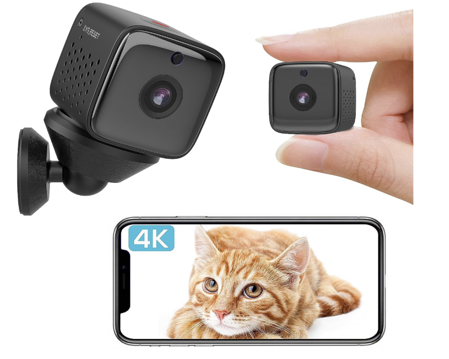 4K Mini WiFi Camera, Portable Cam, Baby Pet Surveillance Cameras