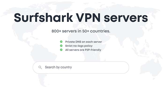 Surfshark VPN servers