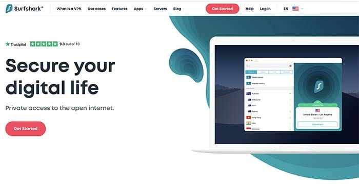 Surfshark VPN website