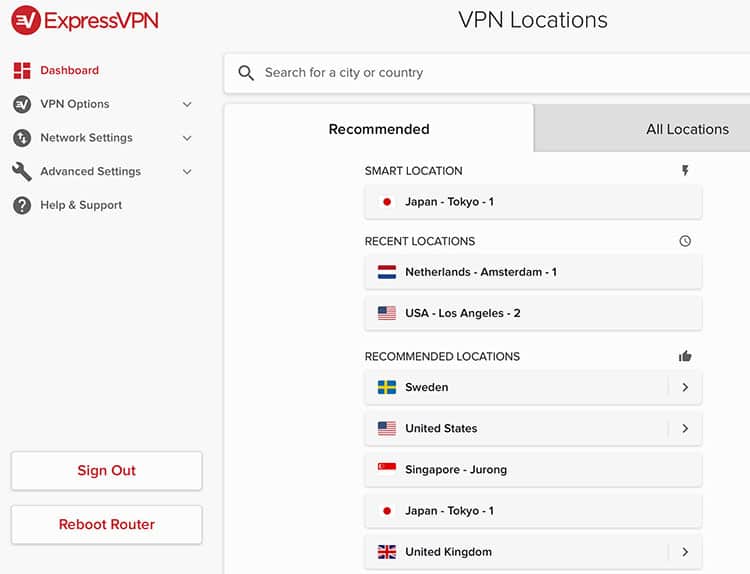 Express VPN locations