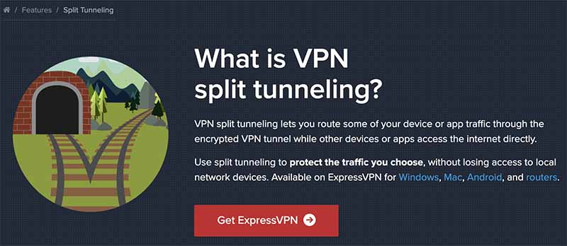 Express VPN split tunneling
