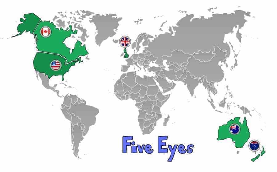 Five eyes map