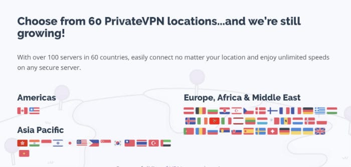 Private VPN servers location